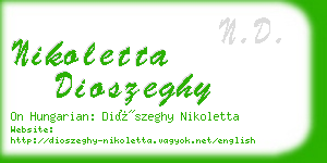 nikoletta dioszeghy business card